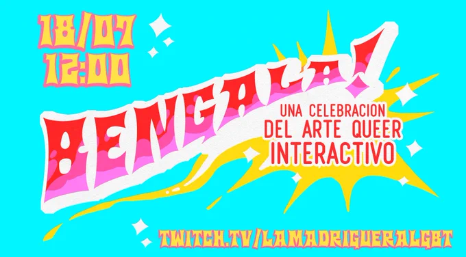 Cartel del evento Bengala, que se celebra el 18 de Julio a las 12 en el twitch de la madriguera