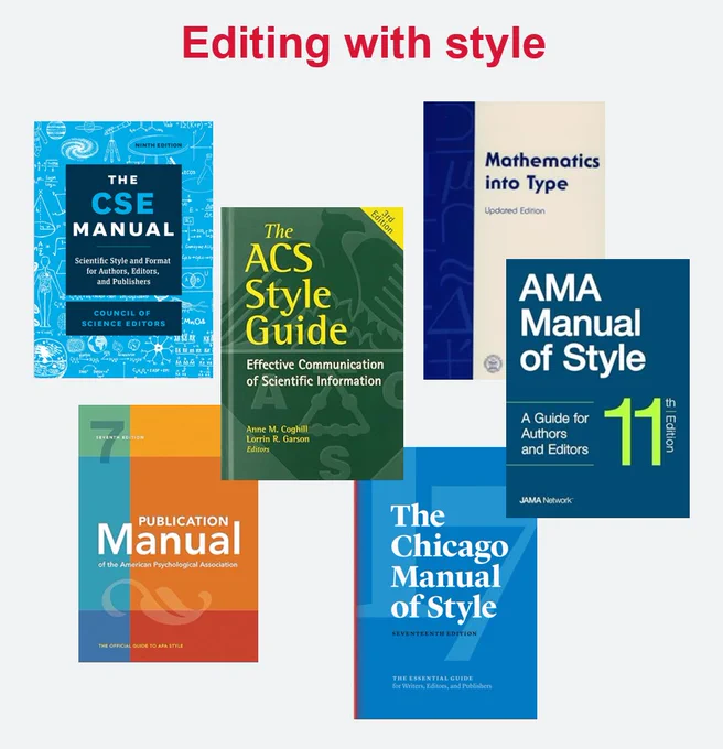 Commonly used style guides during the manuscript editing process. Image Credit: Peter J Olson.