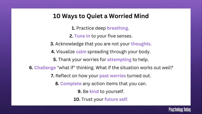 10 Ways to Quiet a Worried Mind