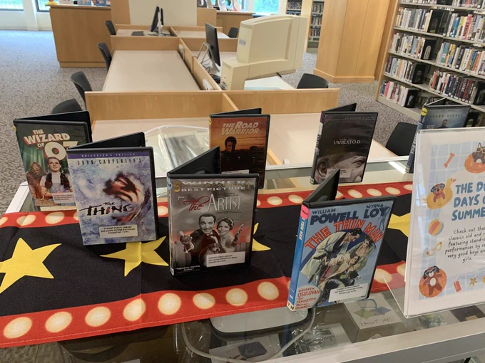 The left side of my display, featuring The Thin Man, The Artist, The Thing, The Wizard of Oz, The Riad Warrior, and Umberto D.