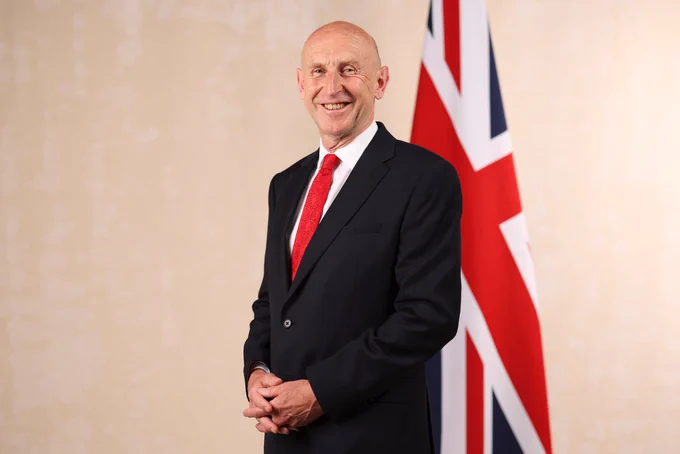The Secretary of State for Defence, The Rt Hon John Healey MP, poses for a photograph following his appointment to Cabinet by Prime Minister Sir Keir Starmer in 10 Downing Street. John Healey was appointed Secretary of State for Defence on 5 July 2024.