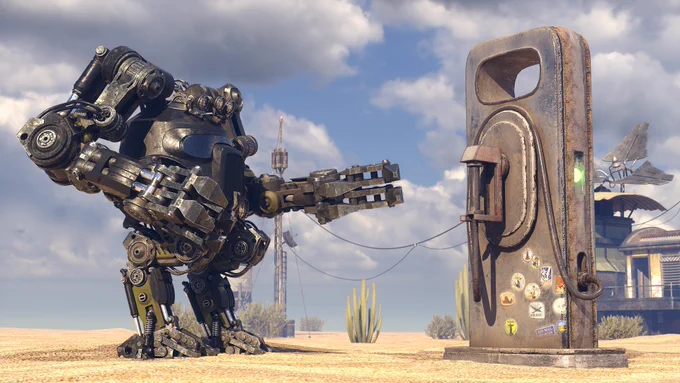 MaterialX robot in Chaos V-Ray