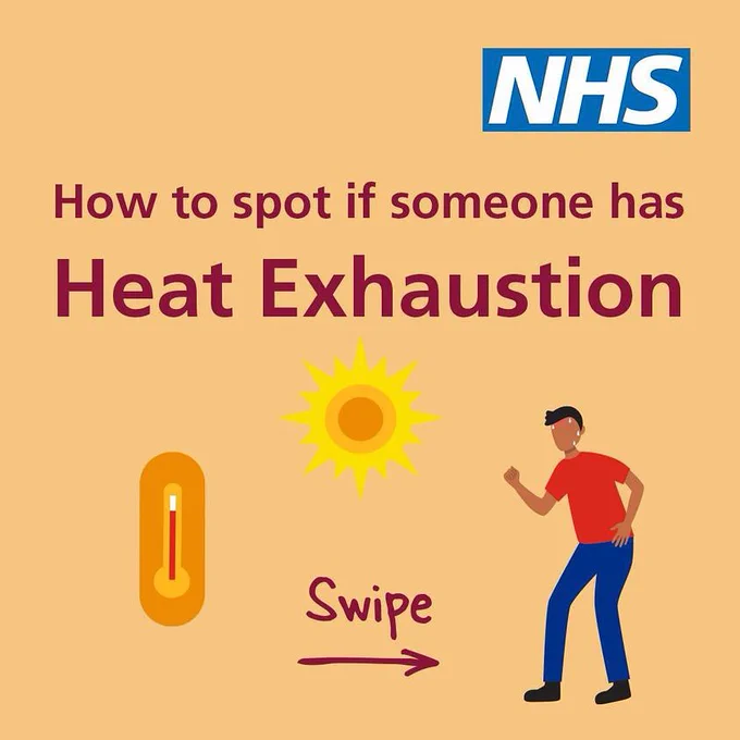 How to spot if someone has heat exhaustion.