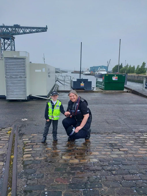 Young person with an officer