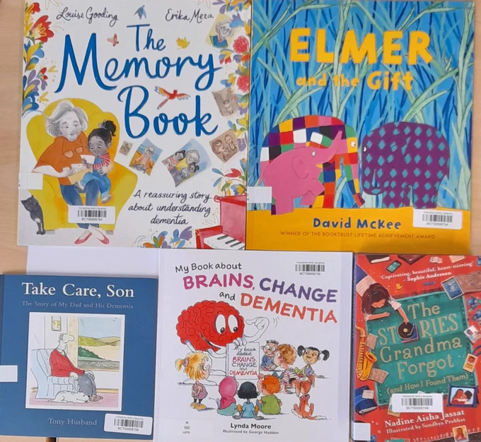 Childrens books on a table

 