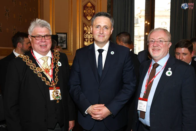 The Lord Mayor and two other guests at the Srebrenica Memorial Day in London.