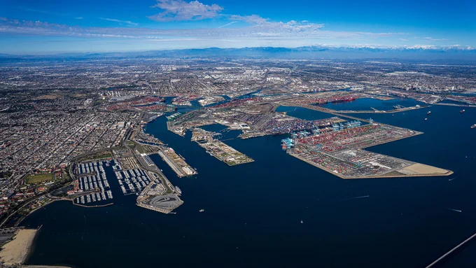 Aerial of the Port of Los Angeles.