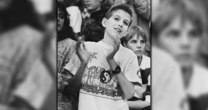 Black and white photo of Ryan White.