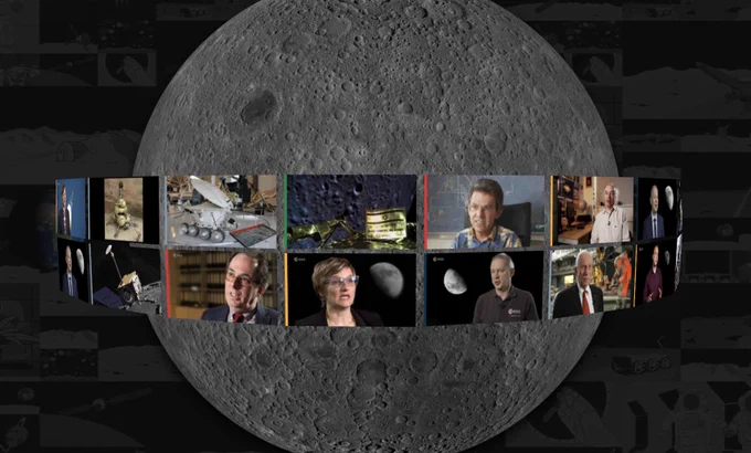 Cover of The Moon, an interactive web documentary produced by ESA Directorate of  Human and Robotic Exploration.