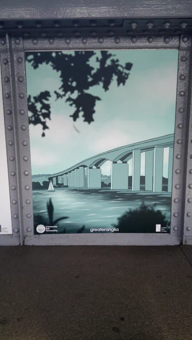 Poster showing the Orwell Bridge in Ipswich