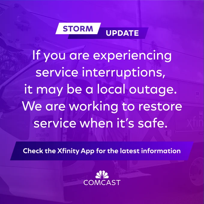 Our teams will begin service restoration once deemed safe