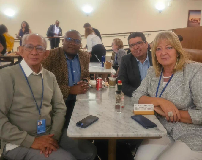 (L-R) Rene Raya of ASPBAE, Grant Kasowanjete of GCE, Vernor Munoz of GCE, Katarina Popovic of ICAE.