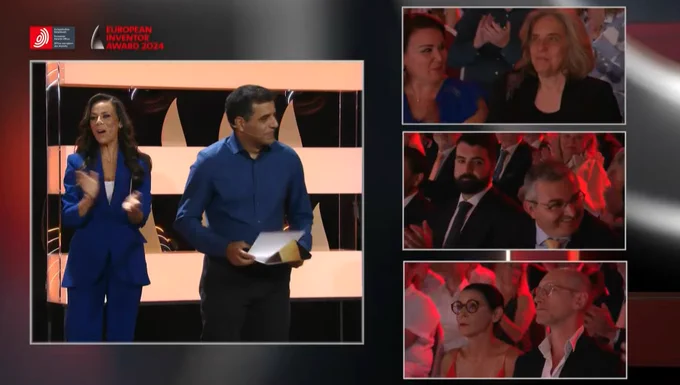 Capture d'écran de la cérémonie en direct. Images : inventoraward.org.