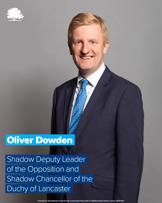 Picture of Shadow Deputy Leader of the Opposition and Shadow Chancellor of the Duchy of Lancaster: Oliver Dowden.