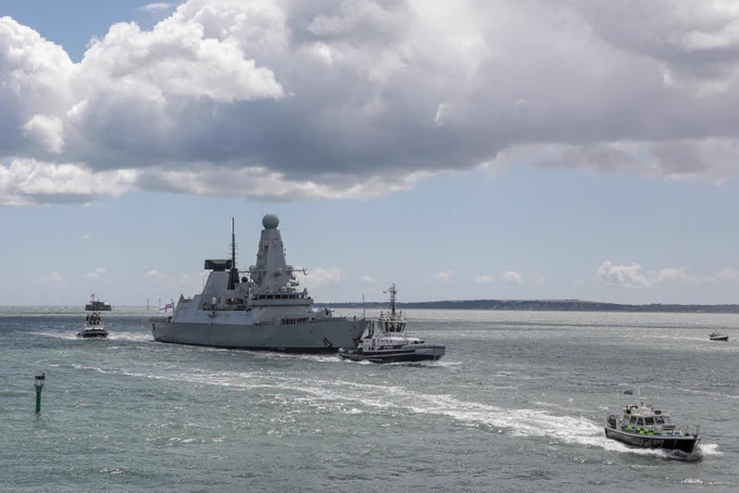 HMS Diamond returns to Portsmouth today after an historic Middle East deployment