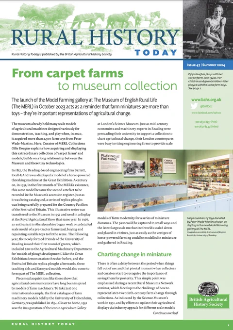The front page of Rural History Today, Issue 47