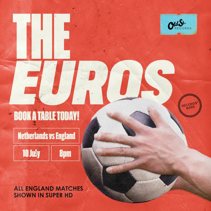 Artwork for The Euros Netherlands V England playing live at Old St Records, Shoreditch