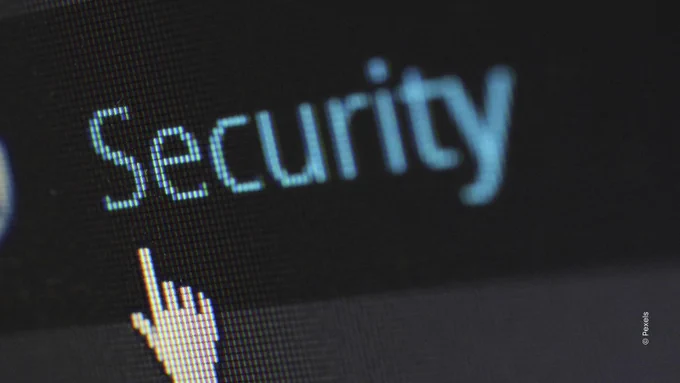 Security-Schriftzug digital, darunter ein Cursor