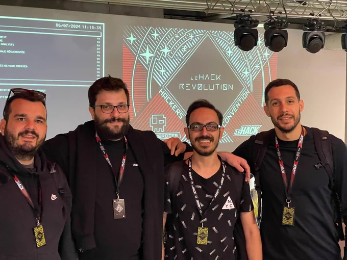 A photo of Hackcraft Red Team members at LeHACK 2024.