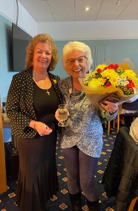 May Newman, on left, with an attendee at an Eat & Meet event.