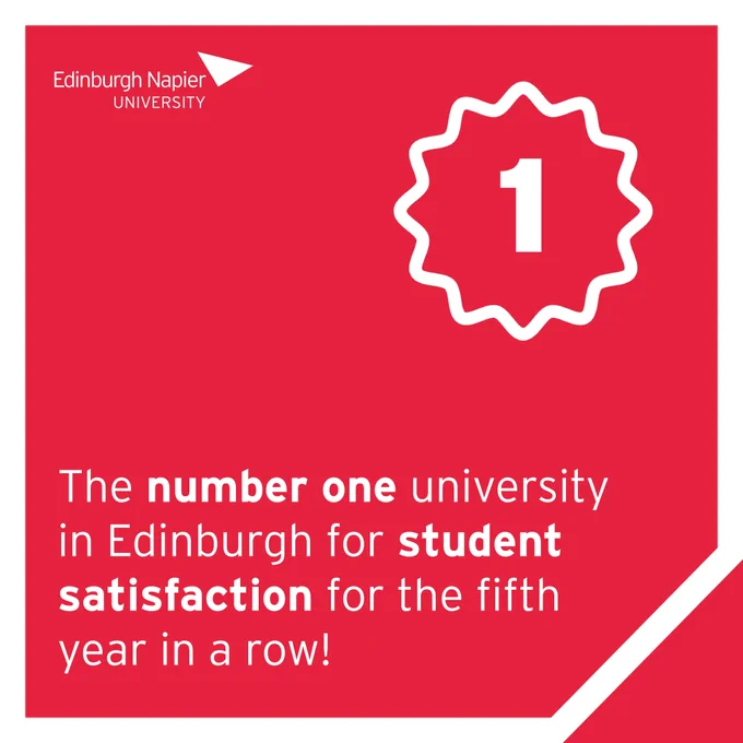 The number one university in Edinburgh for student satisfaction for the fifth year in a row.