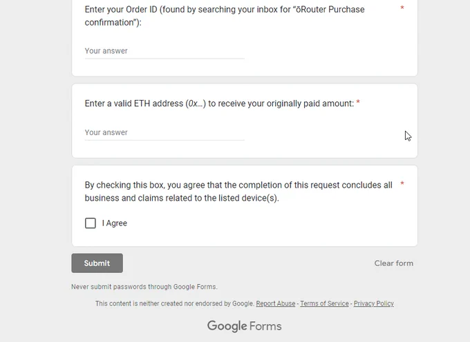 Refund Email bottom checkbox