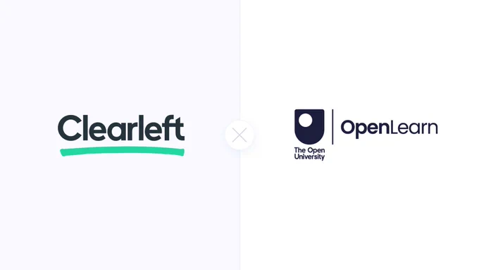 A Clearleft logo and an The Open University OpenLearn logo side by side signifying their working partnership. 