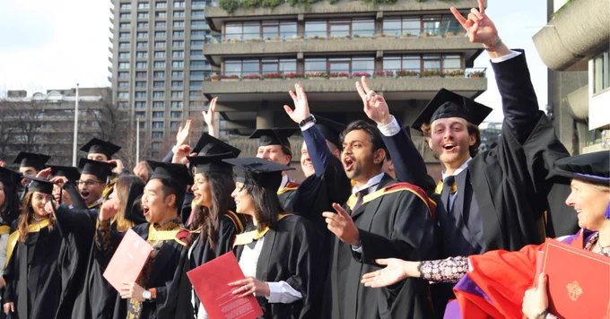 A photo of students graduating