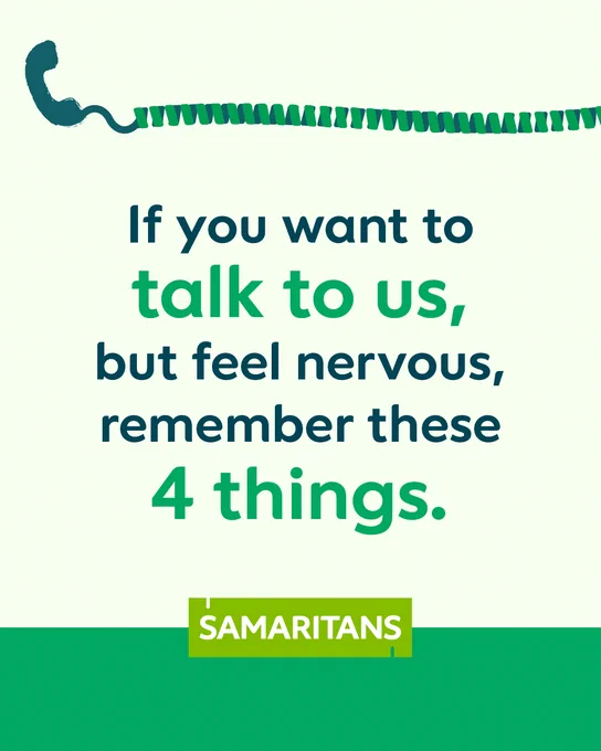 If you want to talk to us, but feel nervous, remember these 4 things. 