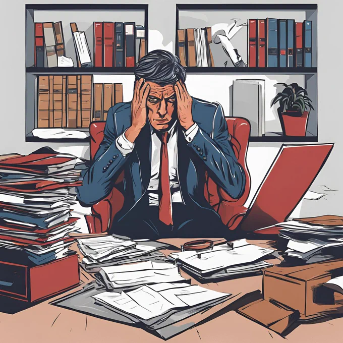 Person overwhelmed with too much work