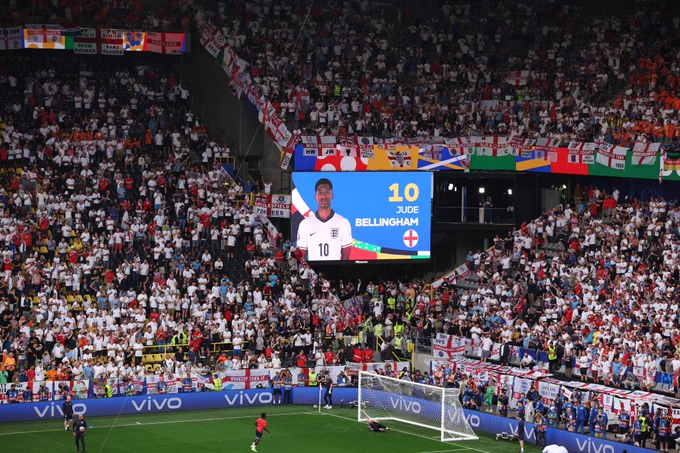 A general view of England fans at BVB Stadion Dortmund
