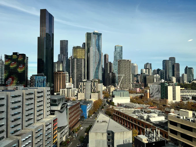 A window view of the Melbourne city from the conference venue.