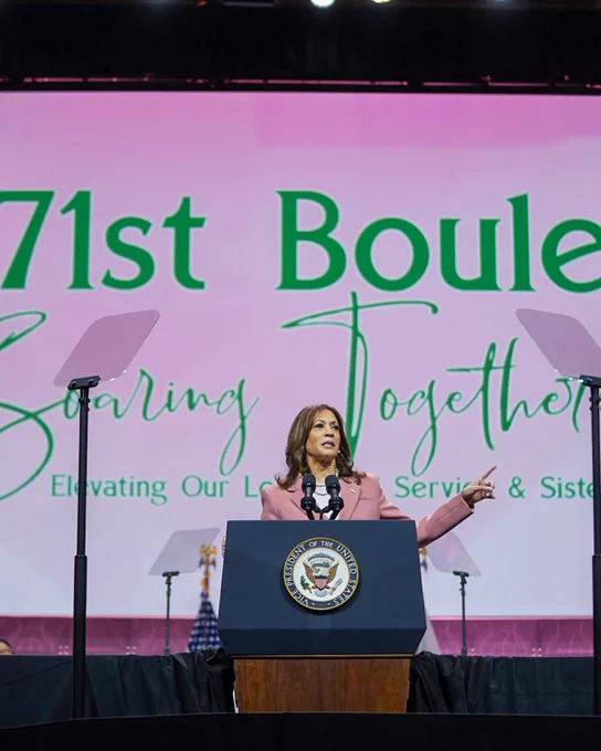 Vice President Harris delivers keynote remarks at Alpha Kappa Alpha Sorority, Inc.'s 71st Boule in Dallas, TX.