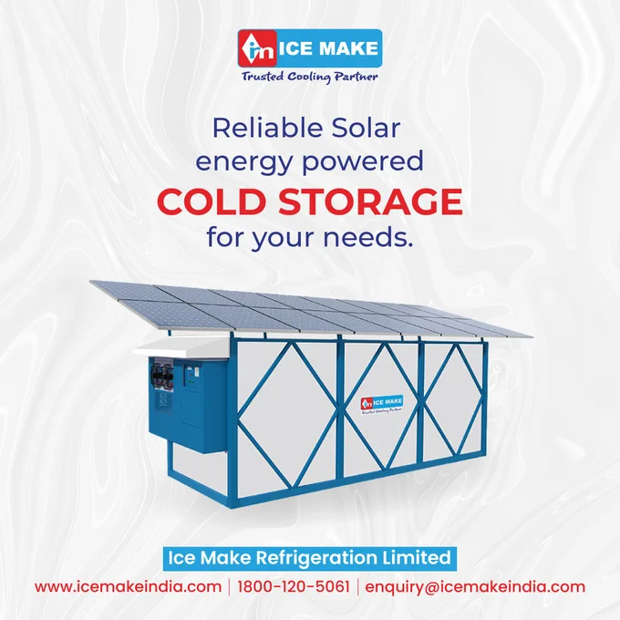 Introducing our Hybrid Solar Cold Room, designed to operate seamlessly with solar energy or alternate power sources. With minimal maintenance and low operating costs, it's ideal for agricultural and horticultural produce. Ensure your harvest stays fresh longer with Bharat Refrigerations! ❄️🌞
.
.
.
#SolarEnergy #SolarColdRoom #CoolingSolutions #Refrigeration #ColdStorage #ChillOutWithIceMake #StayFrosty #ChillVibesOnly #IceMakeRefrigeration