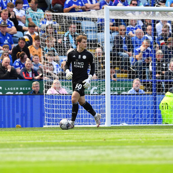 Leicester City's Mads Hermansen.