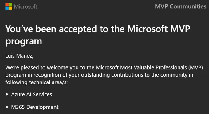 MVP renewal email screenshot