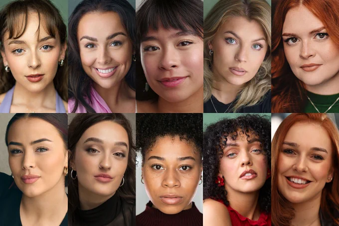 A photo showing a grid featuring ten performer headshots 
