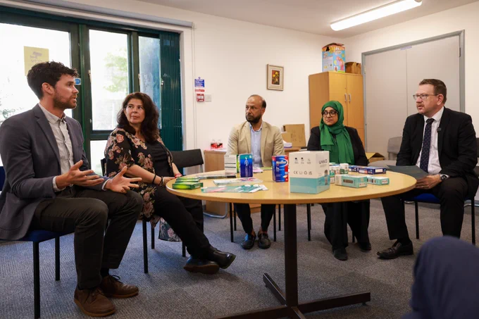 Health Minister Andrew Gwynne visits a stop smoking service in Tower Hamlets, East London