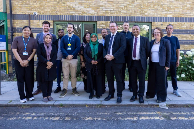 Health Minister Andrew Gwynne visits a stop smoking service in Tower Hamlets, East London
