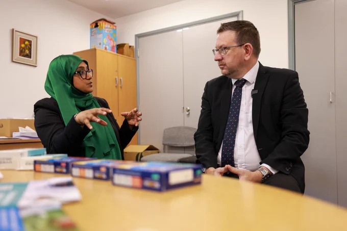 Health Minister Andrew Gwynne visits a stop smoking service in Tower Hamlets, East London