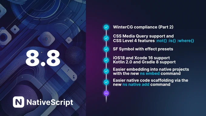 NativeScript 8.8 Released