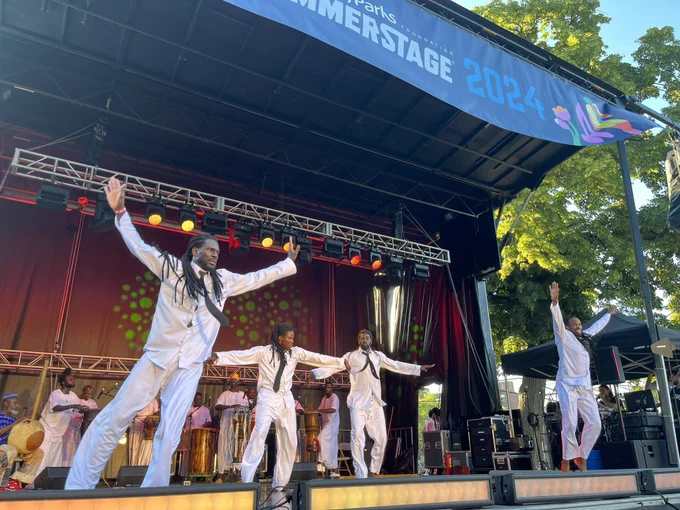 Maimouna Keita African Dance Co performs a show at SummerStage in Herbert Von King Park