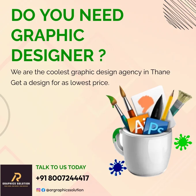 "Looking for a skilled graphic designer? Contact AR Graphics Solution for professional design services! 🎨✨

Contact us today!
Call or Whatsapp: 8007244417
.
.
.
.
#argraphicssolution #argraphics #graphicdesign #graphicdesigner #postdesign #design #designer #printing #graphics #graphicscard #art #logodesigner #cardmaking #socialpostdesign #instapost #postoftheday #newbusiness #business #CreativeSolutions #graphicdesigerinthane #graphicdesignerinmumbai #artwork #designideas