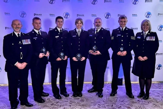 Officers at the bravery awards