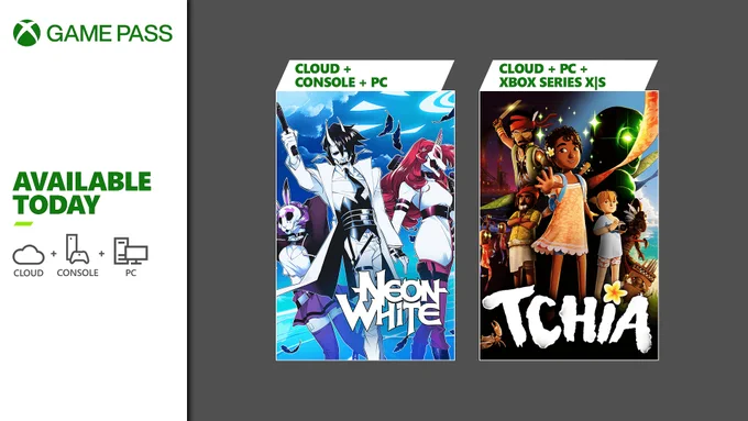 Neon White and Tchia are available today with Xbox Game Pass.