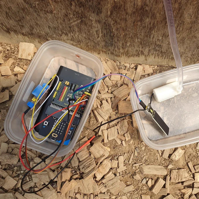 Micro:bits controlled the sensors that monitored plant growth in the schools experiments.