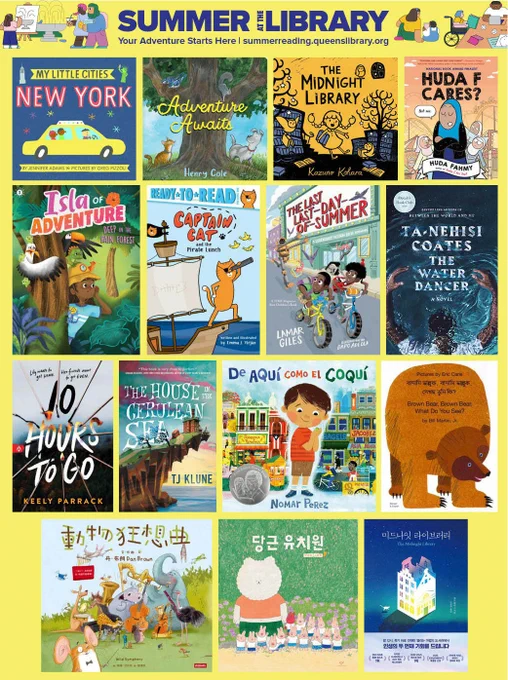 The covers of several books available on QPL’s Summer Reading Booklist.
