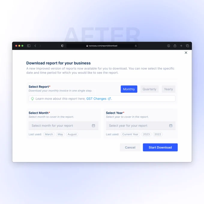 Redesigned Invoice report generation