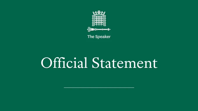 Design Graphic Asset: Green background with the Speaker logo. Text: 'Official Statement'