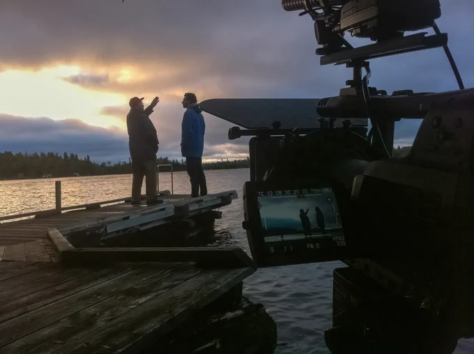 My grandfather and I at his cottage as we were filming for documentary film @ChasingAtlantis